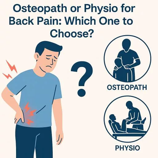 a woman with back pain Osteopath or Physio for Back Pain